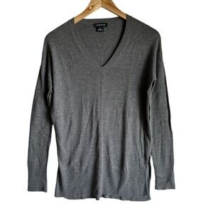 Trouve Cashmere Blend Sweater Gray Knit XS‎ Cabincore Academia Preppy NWOT